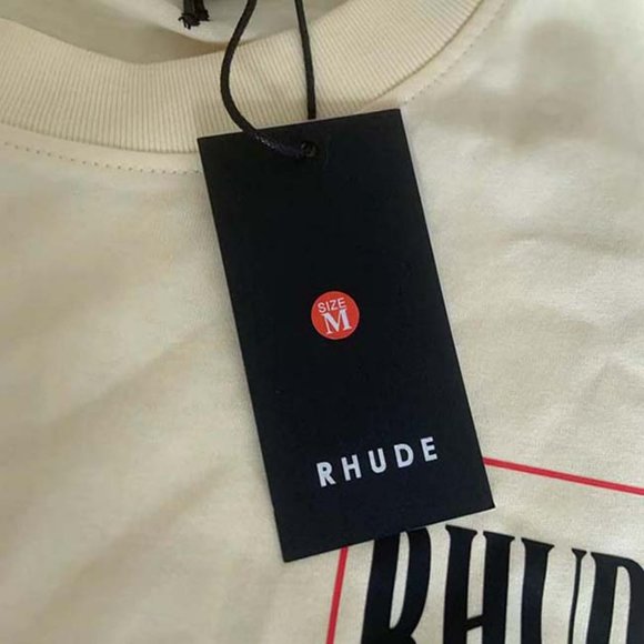 Rhude Fashion Graphic Logo Cream Short Sleeve - Picture 9 of 9